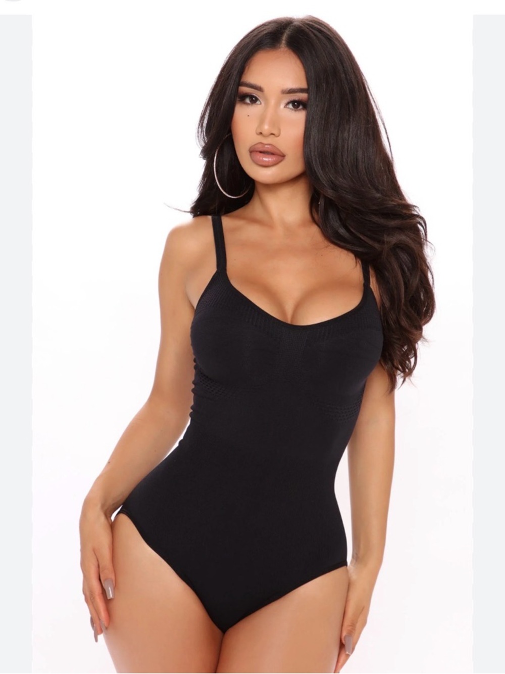 💗. #1256-96.  Black Seamless Scoop Neck Bodysuit - Women Tops